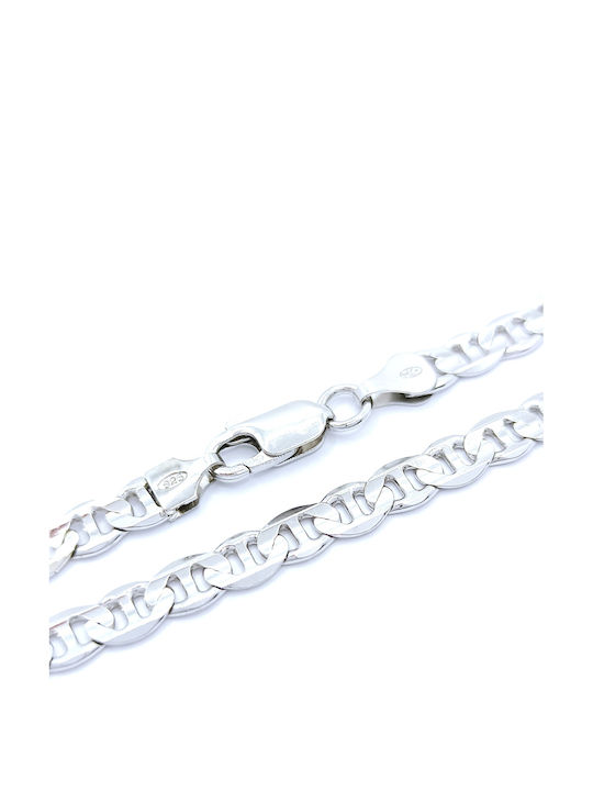 PS Silver Herren Silberne Kette Hand Dünn Dicke 1.20mm und Länge 20.5cm