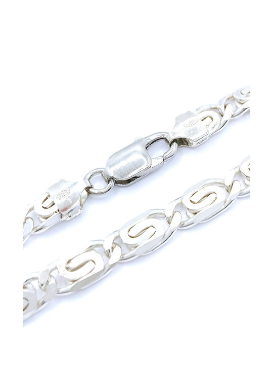 PS Silver Silver Chain Hand Wide Thickness 6.7mm and Length 21.5cm