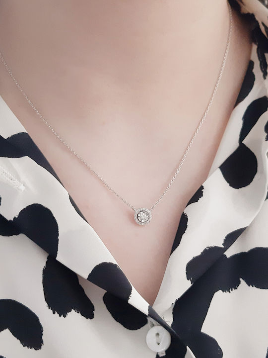 Set with Necklace , Earrings & Ring from White Gold 18K with Stones