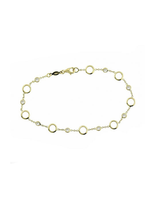 Gold Set Necklace & Bracelet with Stones 14K