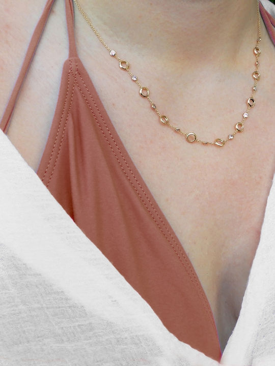Art d or Set mit Halskette & Armband aus Gold 14K mit Steinen