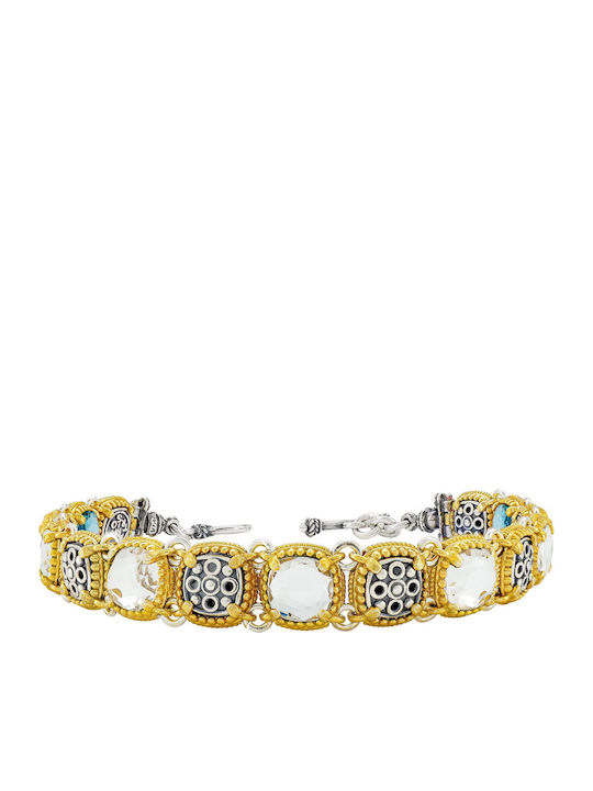 Set with Necklace & Bracelet from Silver Gold Plated with Stones