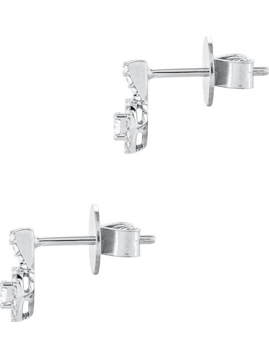 Set with Necklace & Earrings from White Gold 18K with Stones