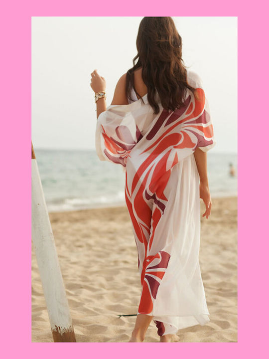 Rock Club Women's Kimono Beachwear White
