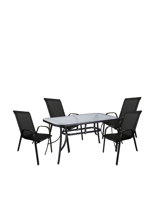 Tisch Stabil Schwarz 140x80x72cm