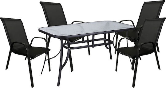 Tisch 140x80x72cm Schwarz