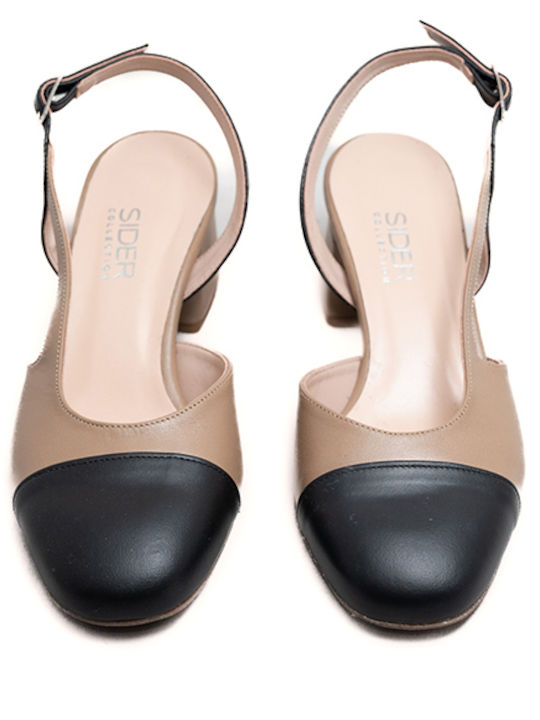 Sider Collection Leather Beige Heels