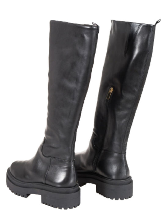 Carrano Leder Damenstiefel Schwarz