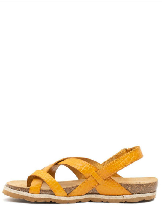 Yokono Women's Flat Sandals in Yellow Color