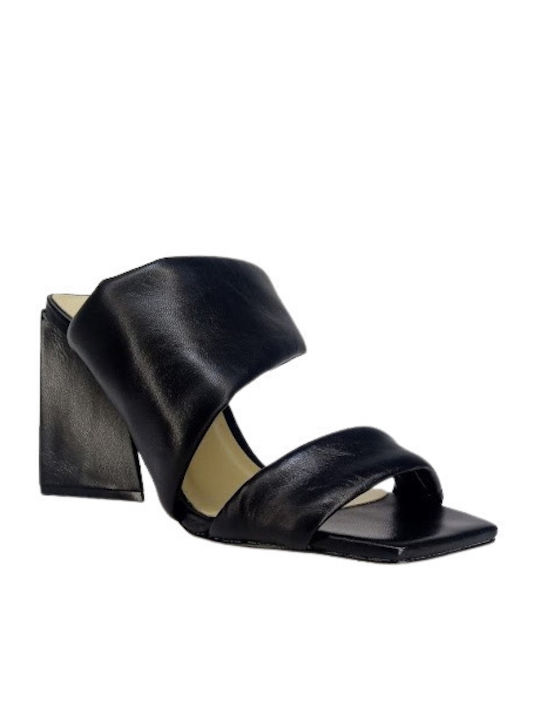 Carrano Mestico Mules mit Chunky Hoch Absatz in Schwarz Farbe