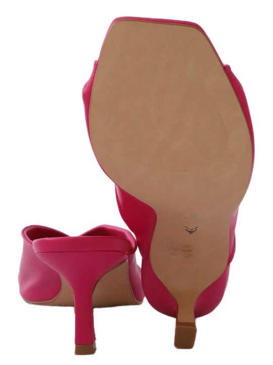 Carrano Mestico Chunky Heel Mules Fuchsia