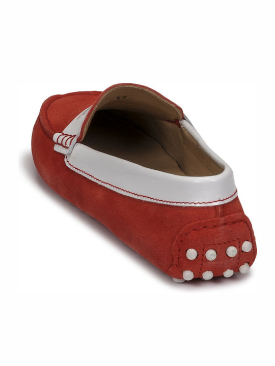 Leder Herren Mokassins in Rot Farbe