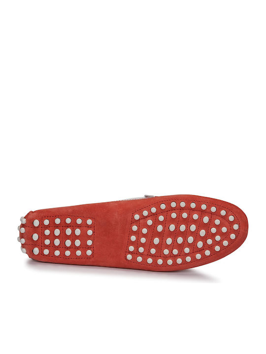 Leder Herren Mokassins in Rot Farbe