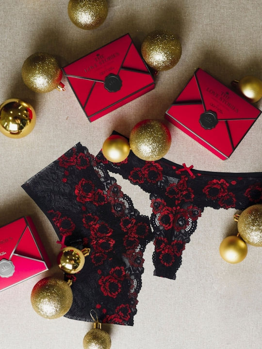 Damen Slip mit Spitze Schwarz