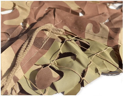 Rectangular Beige Camouflage Net with PU Coating 4x6m 180gr/m²