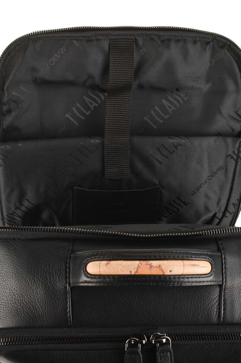 Alviero Martini 1a Classe Rucksack Aus Leder – Schwarz, 25x34x12 Cm, Stylischer Daypack