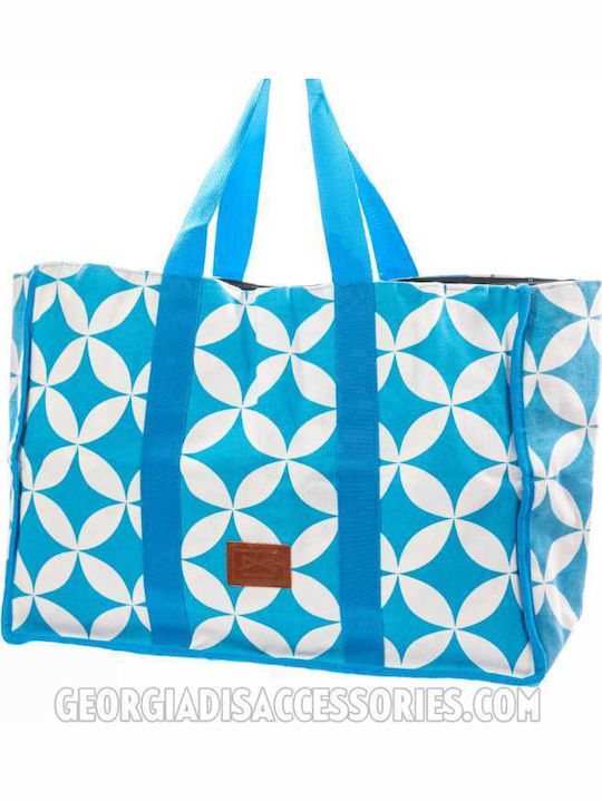 Achilleas Accessories Υφασμάτινη Τσάντα Θαλάσσης Καφέ