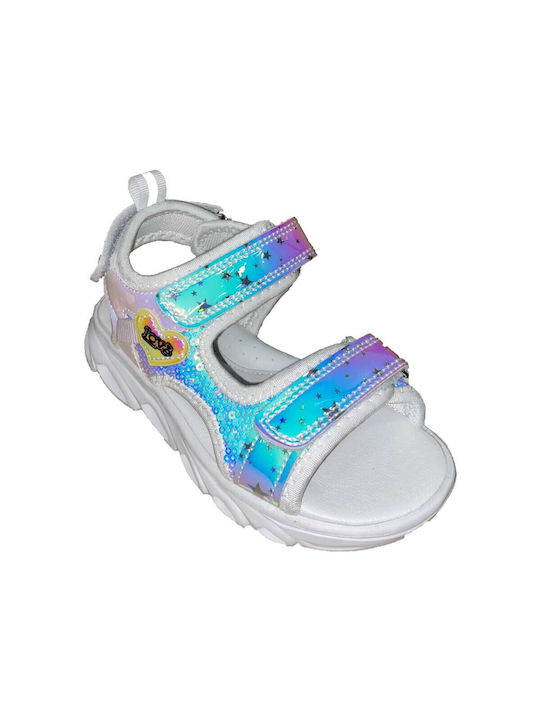 Oscal Kids' Sandals Anatomic with Velcro & Lights White