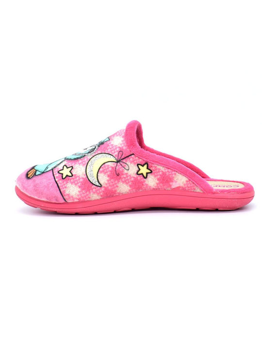 Comfy Anatomic Girls Anatomic Slippers Owl Leather Ftoot321 Pink