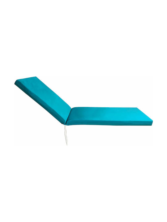Waterproof Sunbed Cushion with Backrest Turquoise 195x60cm