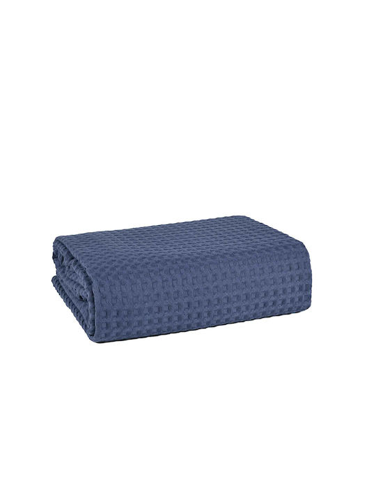 Αιγαίον Κουβέρτα Πικέ King Size 270x240εκ. Μπλε