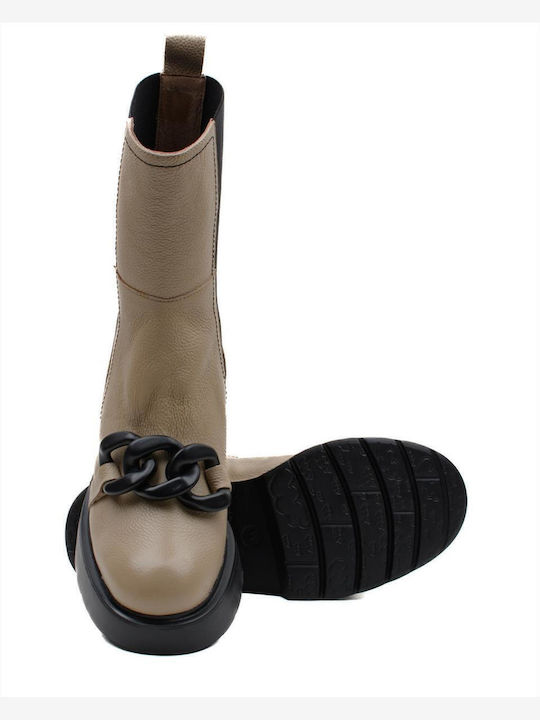 Wild I Leather Women's Chelsea Boots Beige