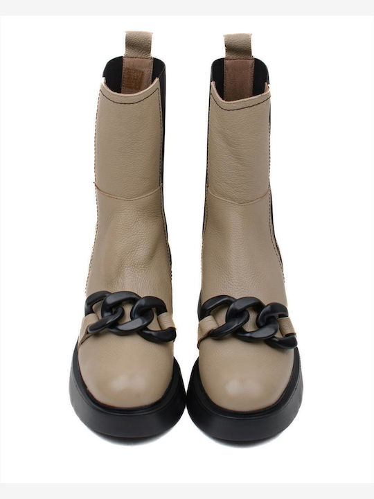 Wild I Leather Women's Chelsea Boots Beige