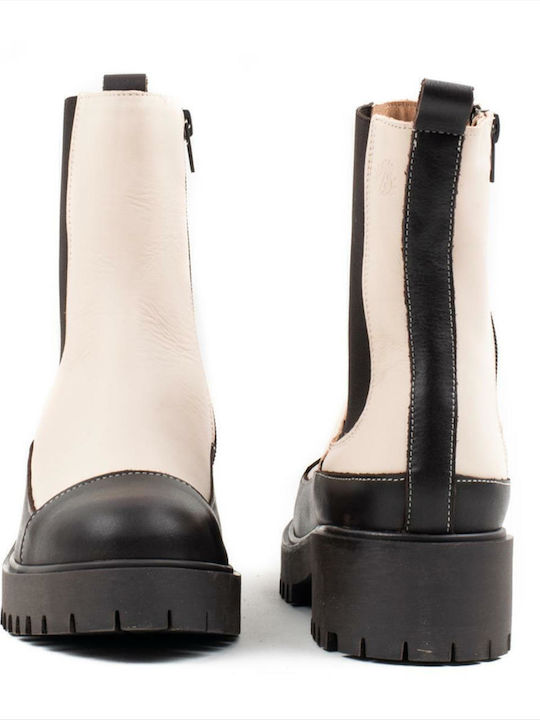 Leder Stiefeletten Damen Braun
