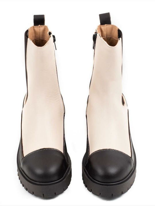 Leder Stiefeletten Damen Braun