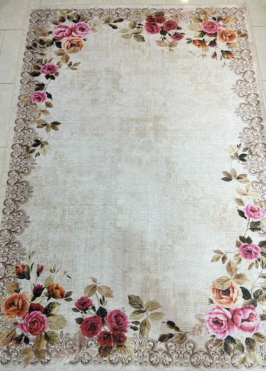 Teppich Rechteckig Sommer Synthetisch,Polyester/Cotton/Leather Ecru