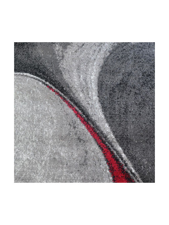 Madison Frieze Rug Rectangular Grey/L.Red