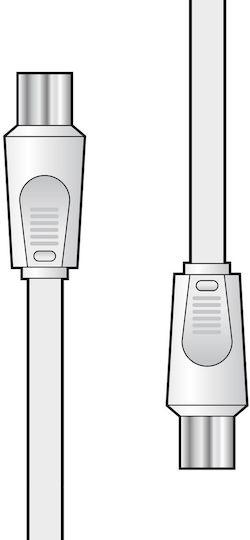 AvLink Cablu Antenă Coaxial de sex masculin - Coaxial de sex feminin Alb 2m (112.012UK)