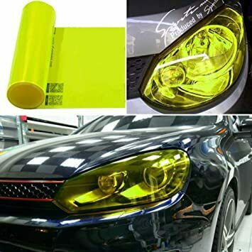 Car Membrane Stickers 0.4 x 0.4cm for Car Lights in Green Color 1pcs