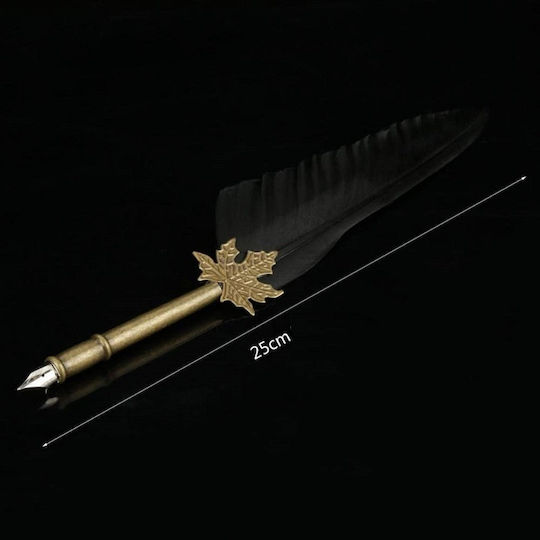 Refill Nib Fountain Pen Black Brass with Black Ink