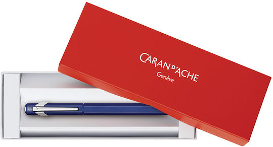 Caran D'ache Writing Pen Medium Blue made of Aluminum with Blue Ink