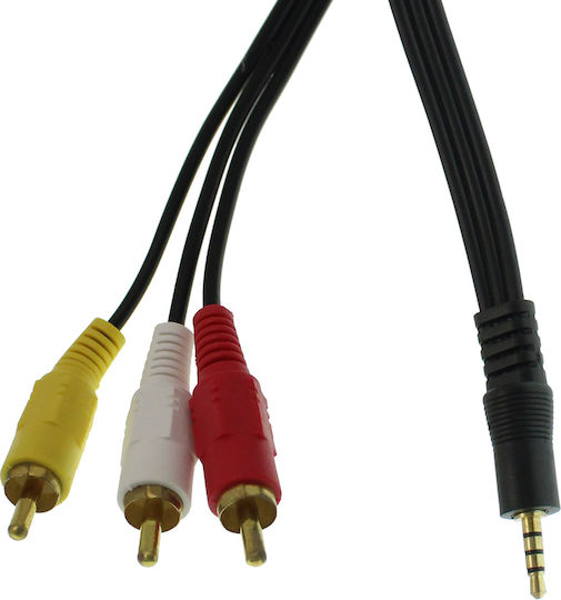 TRRS 3.5mm male - RCA male Cable Black 1.5m (EE5302)