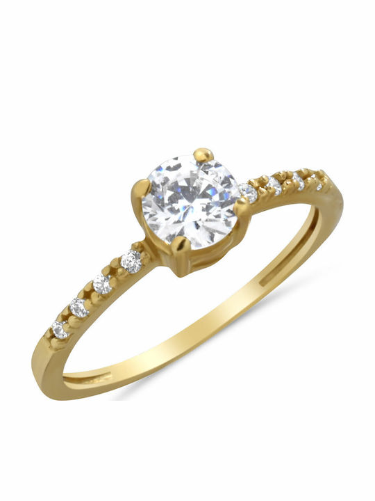Goldjewels Μονόπετρο από Χρυσό 14K με Ζιργκόν