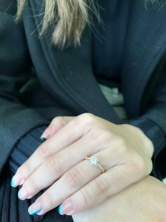 Goldjewels Μονόπετρο από Χρυσό 14K με Ζιργκόν