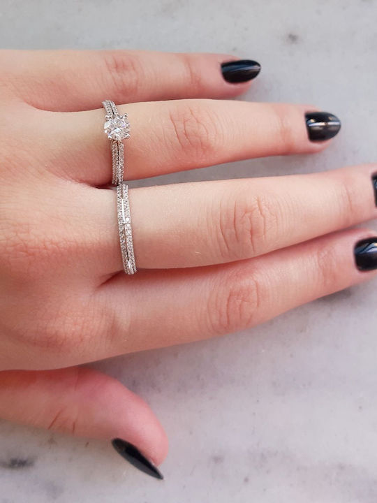 Single Stone Ring In 14K White Gold Single Stone Ring In 14K White Gold