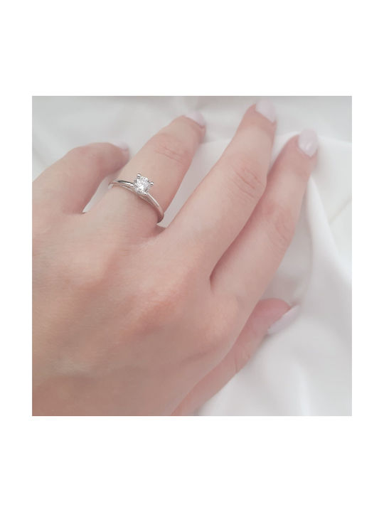 Single Stone from White Gold 14K