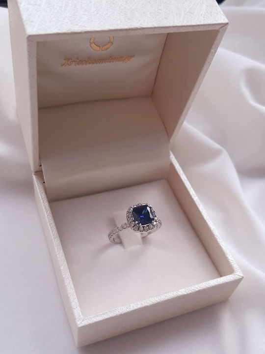 Μονόπετρο από Λευκόχρυσο 14K