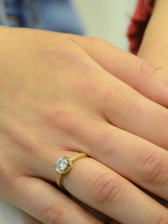 Goldjewels Single Stone Ring From 14K Gold
