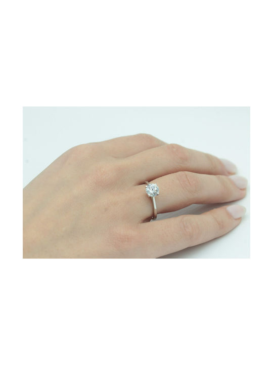 Single Stone from White Gold 14K