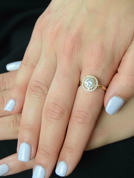 Goldjewels Single Stone Ring From 14K Gold