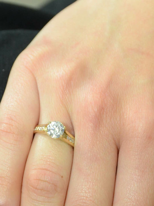 Goldjewels Single Stone Ring From 14K Gold