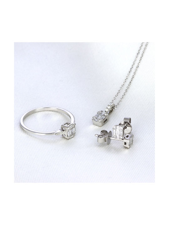 Single Stone from White Gold 18K with Diamond