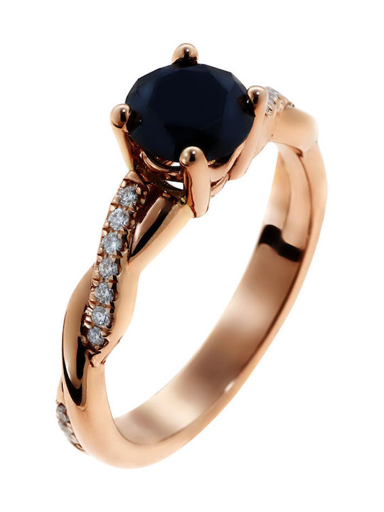 Single Stone from Rose Gold with Diamond