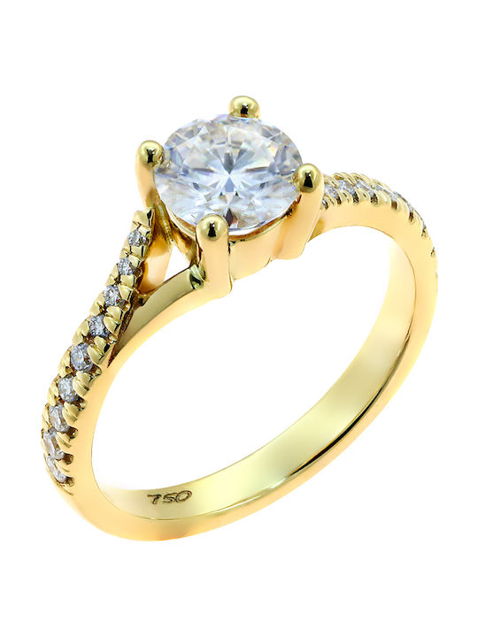 Single Stone from Gold 18K with Diamond