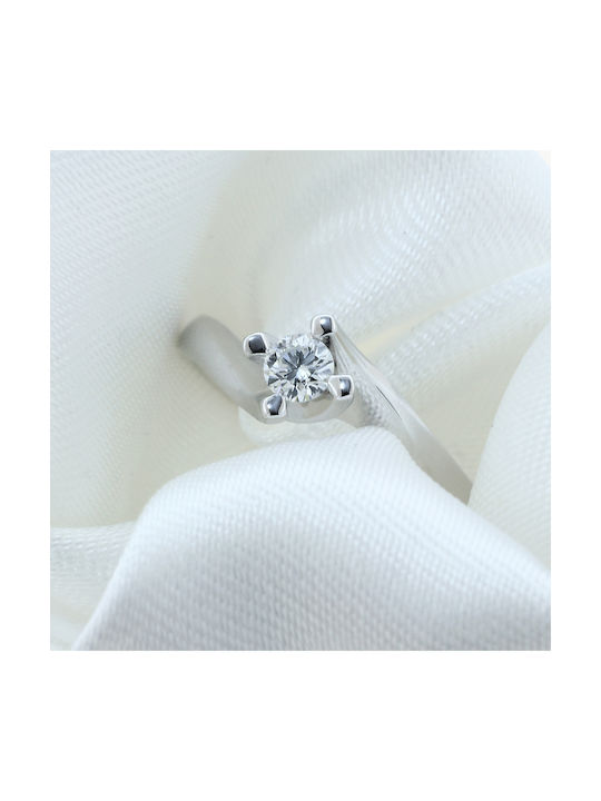 Single Stone from White Gold 18K with Diamond