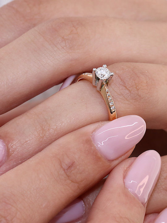 Single Stone from Rose Gold 18K with Diamond